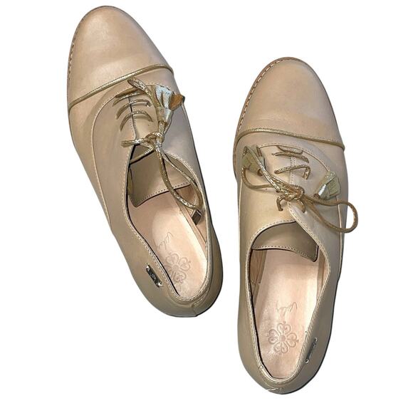 Velez Womens Taupe Leather Oxfords Shoes size 37 - Picture 1 of 15